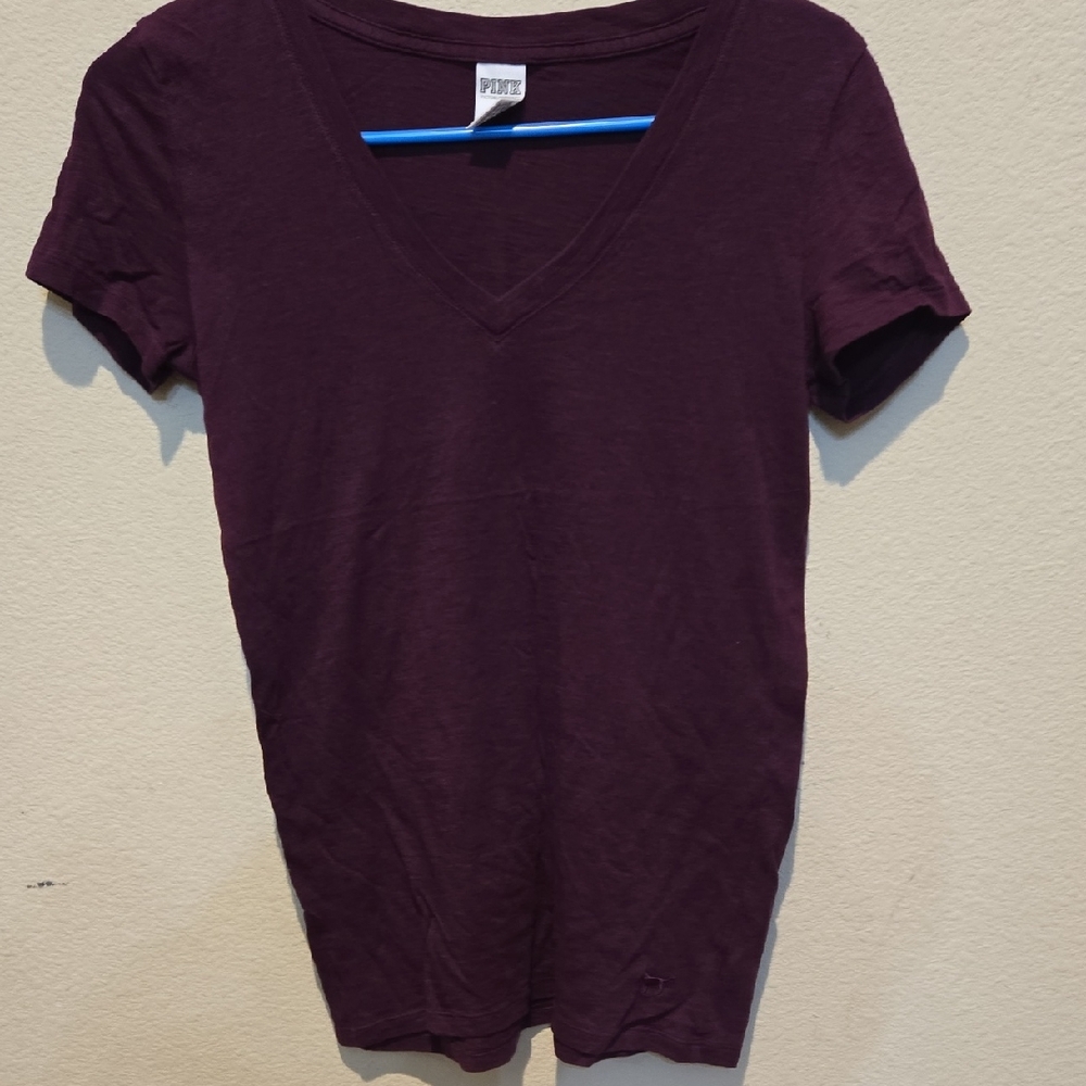 PINK Victoria's Secret Purple Fitted Short Sleeve T-Shirt